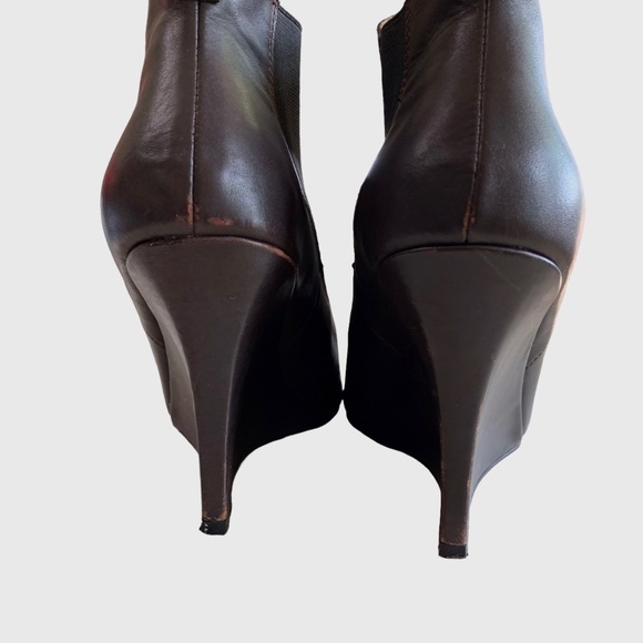 ARTELIER STELLA BROWN LEATHER ANKLE BOOTS - Picture 11 of 12